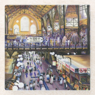 Where's the Women's Water Closet? Budapest Glass Coaster