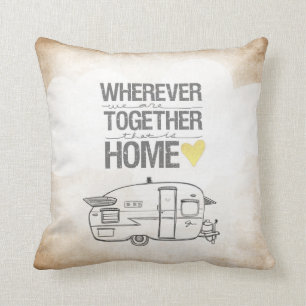 Wherever We Are Together series- Shasta Trailer Cushion