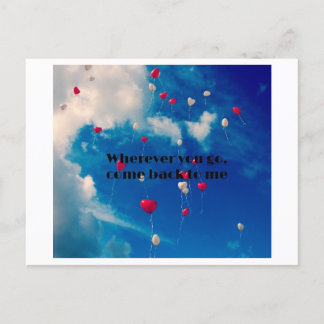 Wherever you go, come back to me holiday postcard