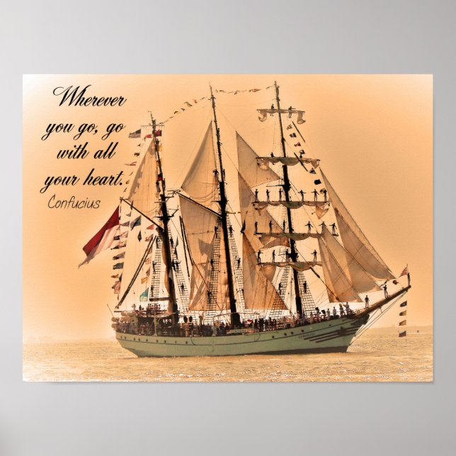 Wherever you go -Confucius Quote two -Art Print (Front)