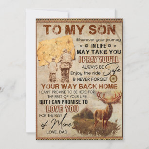Wherever Your Journey In Life - Deer Dad To Son Holiday Card