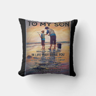 Wherever Your Journey In Life-Fishing Dad To Son Cushion
