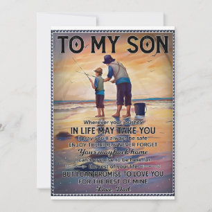 Wherever Your Journey In Life-Fishing Dad To Son Holiday Card