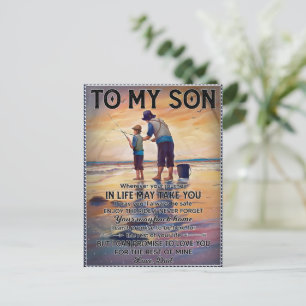 Wherever Your Journey In Life-Fishing Dad To Son Postcard