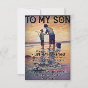 Wherever Your Journey In Life-Fishing Dad To Son  Thank You Card