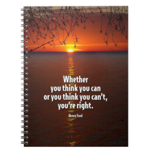 Whether You Think You Can Motivational Quote Notebook