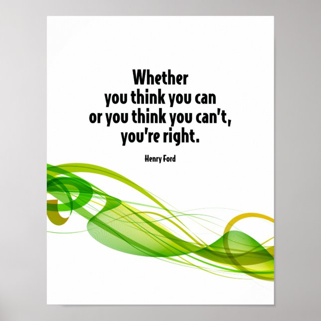 Whether You Think You Can Motivational Quote Poster (Front)
