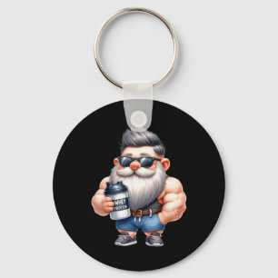 Whey Protein Gnome Dad Funny Bodybuilder Graphic F Key Ring