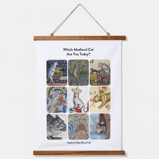 Which Mediaeval Cat Are You Today? Hanging Tapestry (Front)