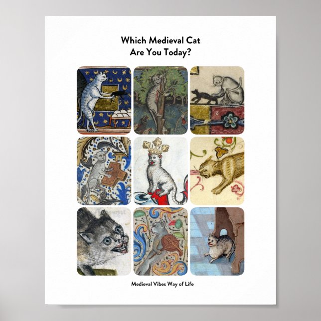Which Mediaeval Cat Are You Today? - Hilariously A Poster (Front)