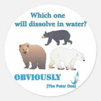 Which one will dissolve in water Polar Chemistry Classic Round Sticker