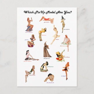 Which Pinup Model Are You? Postcard