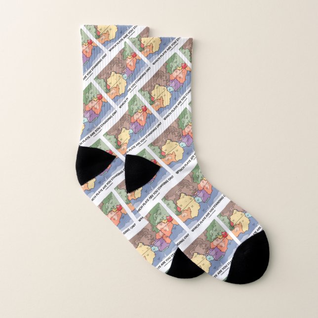 Which Plate Are You Standing On? Plate Tectonics Socks (Pair)