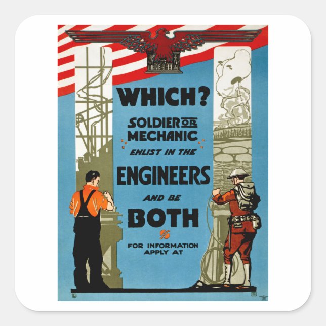 Which? Soldier or Mechanic Square Sticker (Front)