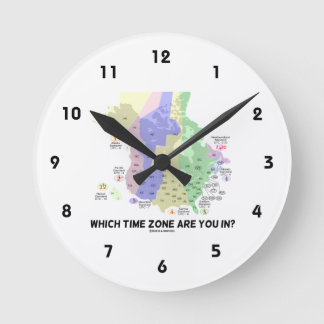 Which Time Zone Are You In? (United States Canada) Round Clock