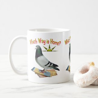 Which Way is Home? Pigeon Art Coffee Mug