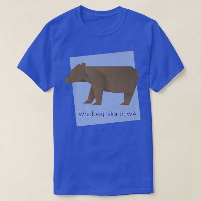 Whidbey Island Brown Origami Bear Abstract Geometr T-Shirt (Design Front)