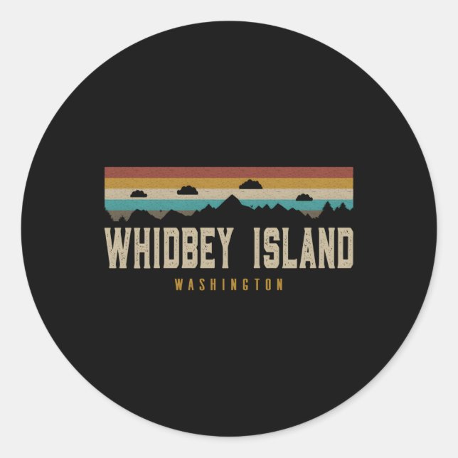 Whidbey Island Mountains Hiking Washington Classic Round Sticker (Front)