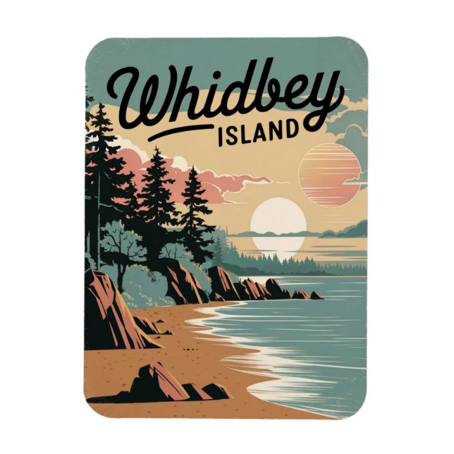 Whidbey Island Vintage Magnet (Vertical)