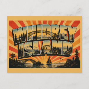Whidbey Island WA Deception Pass Forest Art Postcard