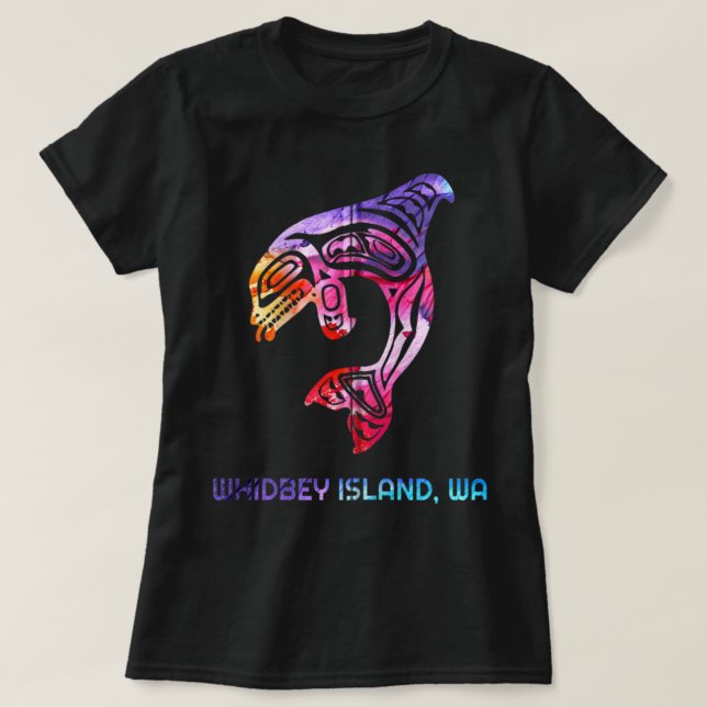 Whidbey Island Washington Native American Orca Kil T-Shirt (Design Front)