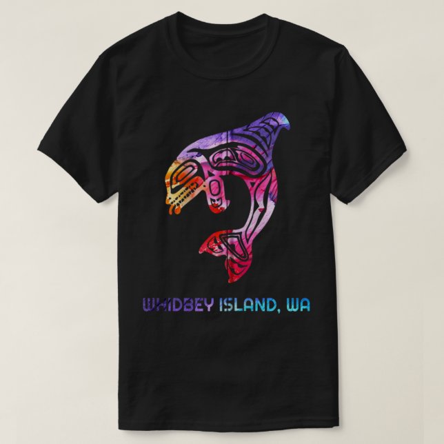 Whidbey Island Washington Native American Orca Kil T-Shirt (Design Front)