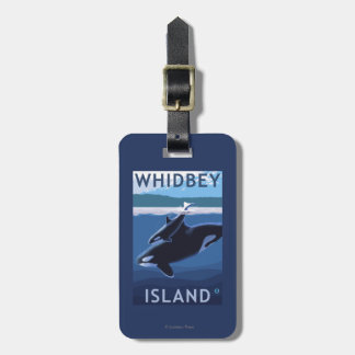 Whidbey Island, WashingtonOrca and Calf Luggage Tag