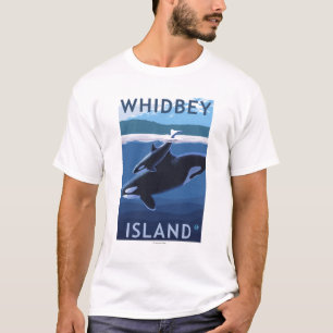 Whidbey Island, WashingtonOrca and Calf T-Shirt