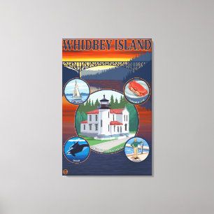 Whidbey Island, WashingtonScenic Travel Poster Canvas Print