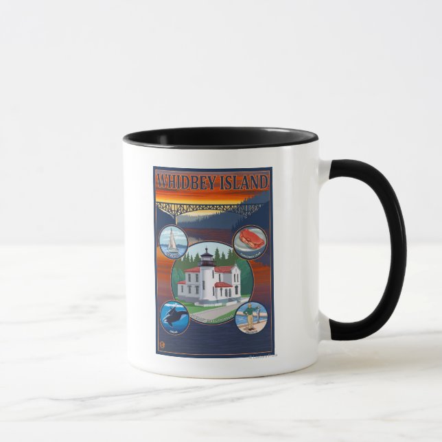 Whidbey Island, WashingtonScenic Travel Poster Mug (Right)
