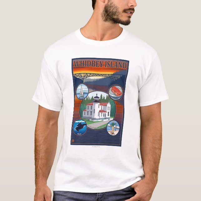 Whidbey Island, WashingtonScenic Travel Poster T-Shirt (Front)