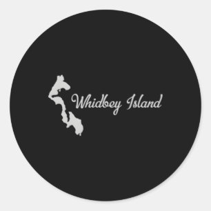 Whidbey Island With Map Classic Round Sticker