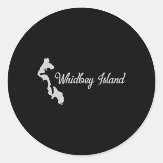 Whidbey Island With Map Classic Round Sticker