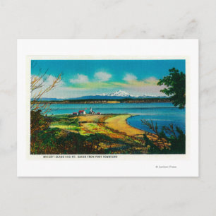Whidby Island and Mt. Baker from Port Townsend Postcard
