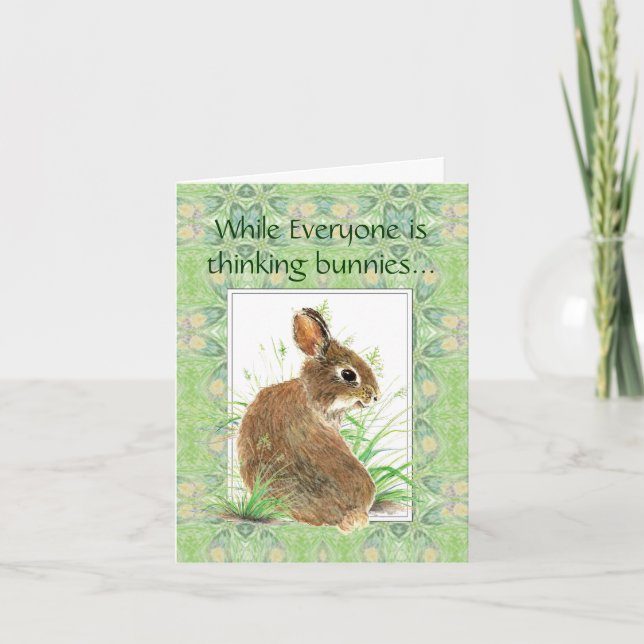 While Everyone is Thinking Bunnies Scripture Verse Holiday Card (Front)