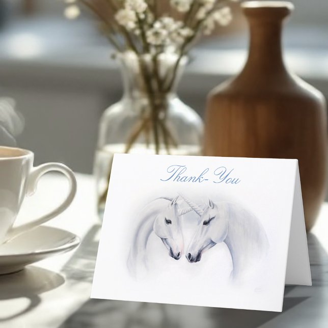 While Unicorns Love Couple Thank You Card (Creator Uploaded)