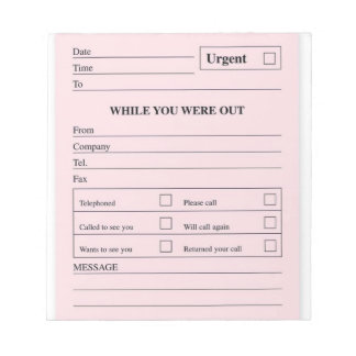 While You Were Out Notepad