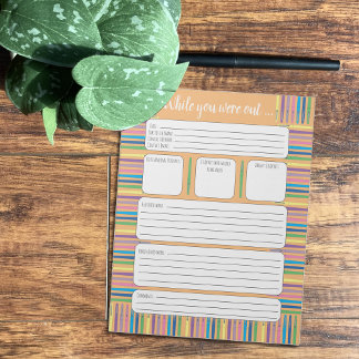 While you were out - pens sub orange notepad