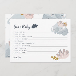 Whimiscal Elephant flowers wishes for baby Holiday Card