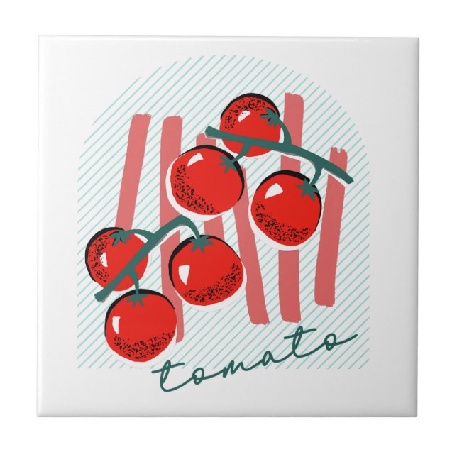 Whimiscal Italy Tomatoes Pattern Tile (Front)