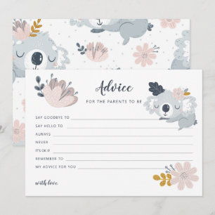 Whimiscal Koala flowers Advice for parents to be Holiday Card