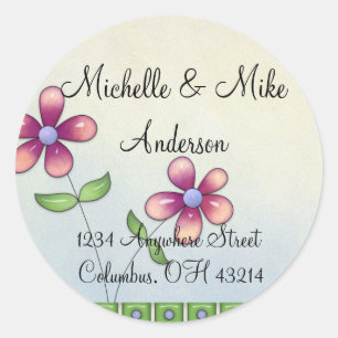 Whimiscal Little Flowers Return Address Labels