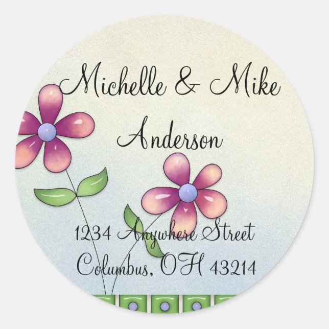 Whimiscal Little Flowers Return Address Labels (Front)