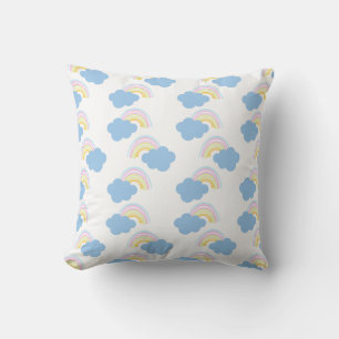 Whimiscal Rainbows Hand Drawn Rays Colourful Cushion