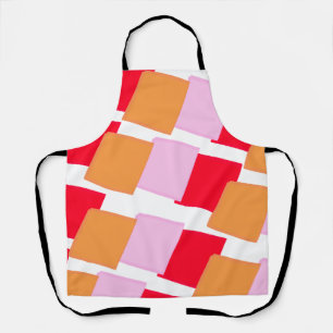 Whimiscal Squares Red Orange Pink  Apron
