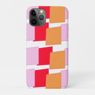 Whimiscal Squares Red Orange Pink  iPhone 11 Pro Case