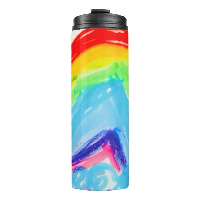 Whimisial Rainbow Kids Drawing water bottle (Front)