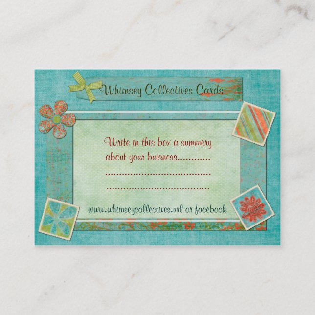Whimsey Collectives For Web Business Business Card (Front)