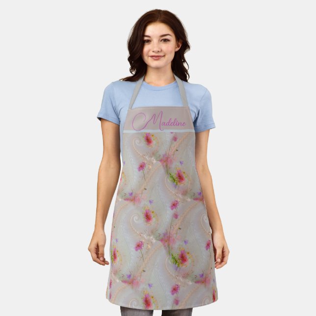 Whimsey Floral All Occasion Classic Apron (Worn)