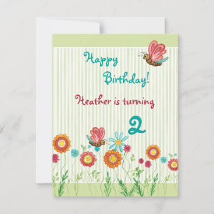 Whimsey Flowers Girl Birthday Party Invitation